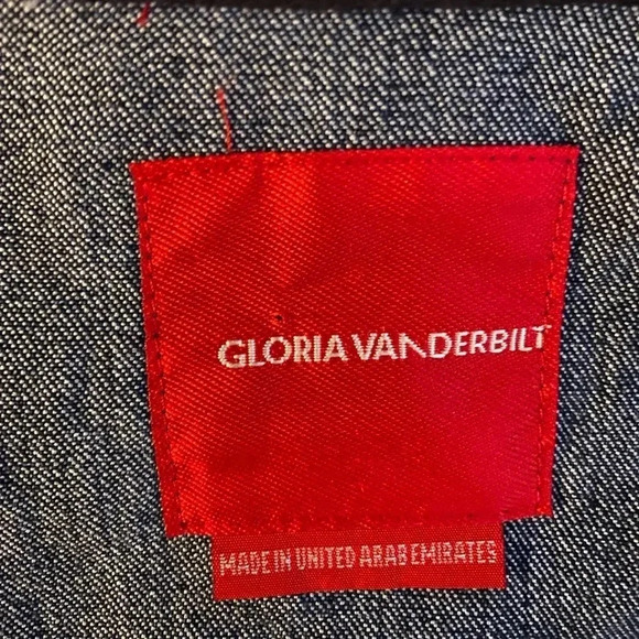 GLORIA VANDERBILT* Blue Women’s Denim Jacket with Sweater Collar Size M (no tag) - Picture 7 of 8